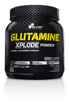 Recommended glutamine supplement. which also contains beneficial addition of selenium, leucine, cysteine and B-vitamins - Glutamine Xplode from Olimp