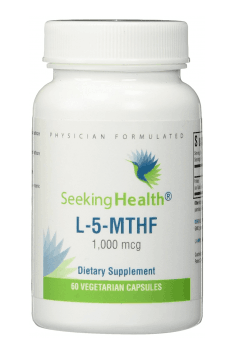 Our most demanded L-5-MTHF product, containing active form of folate is L-5-MTHF from Seeking Health