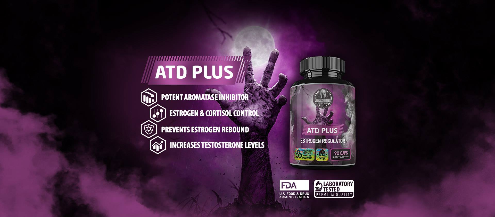 ATD Plus from Hades Hegemony is one of the most demanded products containing ATD for estrogen supression.