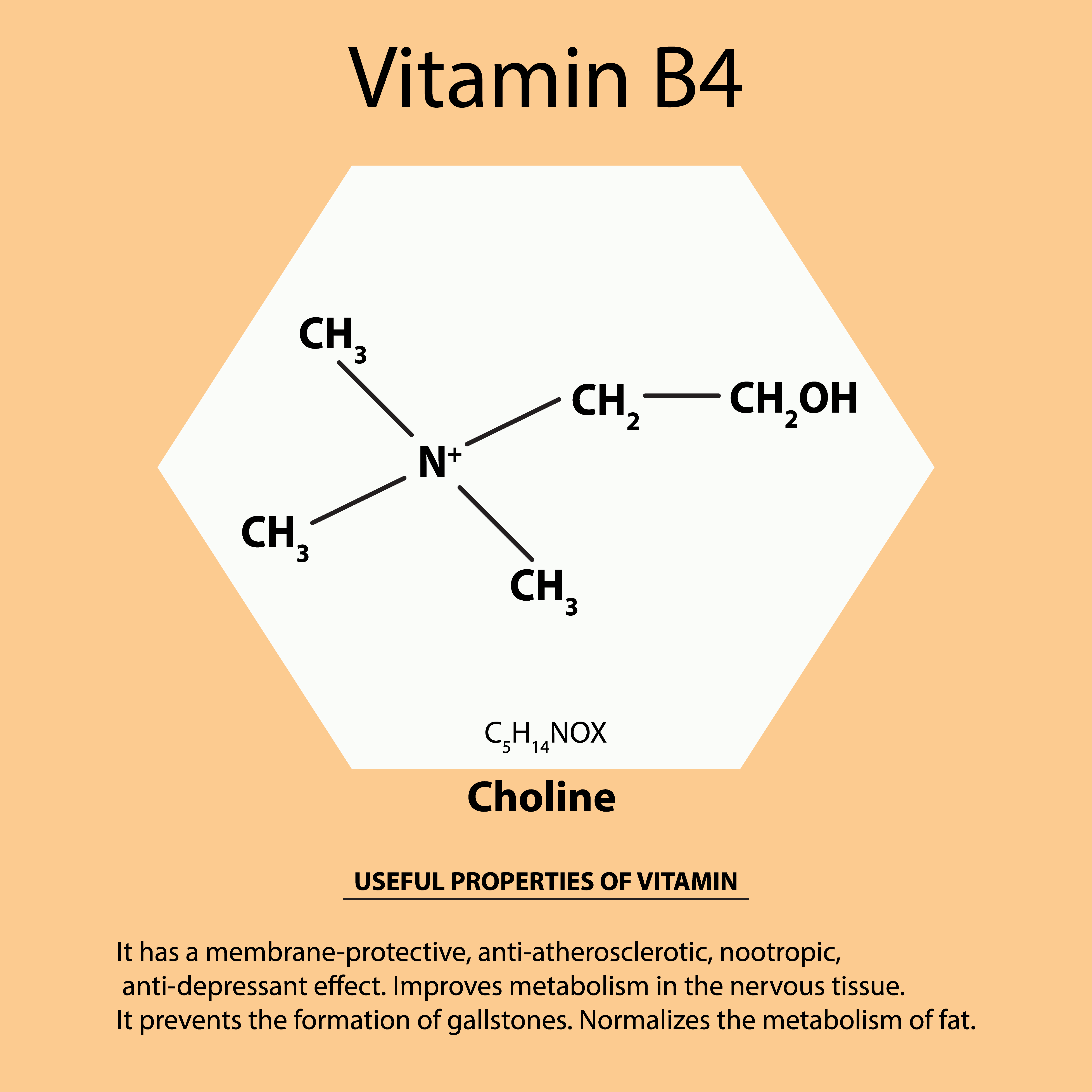 Basic chemical formulation of choline and its benefits