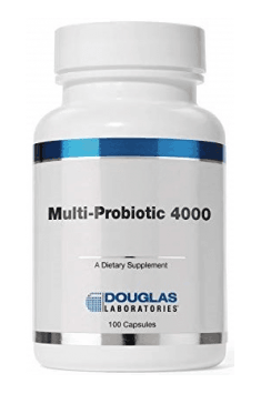 Multi-Probiotic 4000 from Douglas Laboratories is the most complex synbiotic, containing combination of probiotics and prebiotics