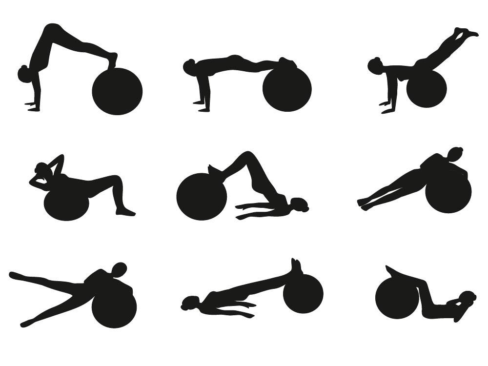 Some ideas for exercises with swiss ball