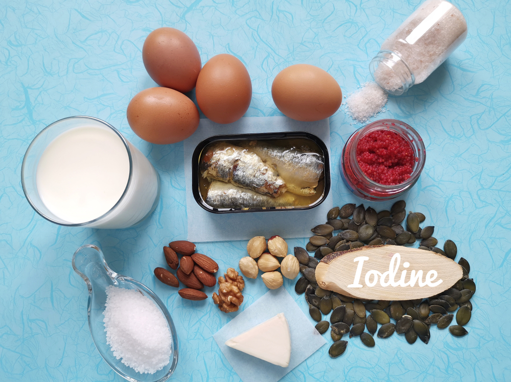 Main sources of iodine in the diet