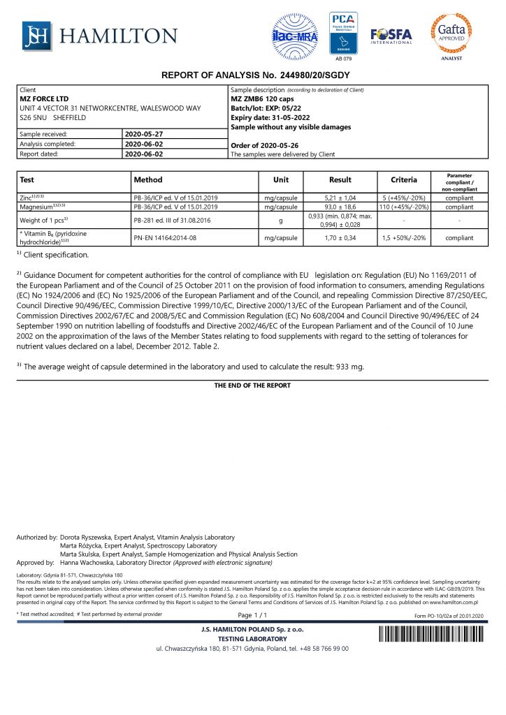 Results of MZ Store ZMB6 content analysis