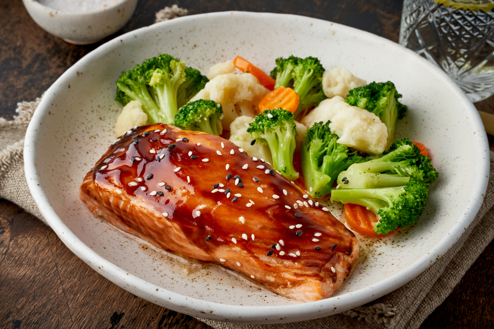 Idea for GAPS diet dinner - Steamed Salmon with Vegetables