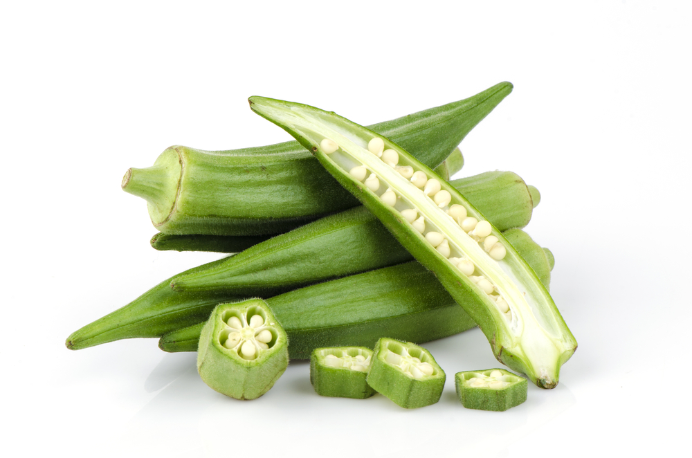 Okra fruits isolated